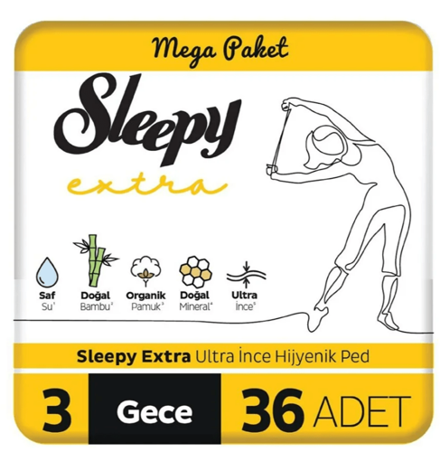 Sleepy Ekstra Mega Gece Ped 36'lı nin resmi