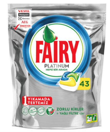 Fairy Platinum Limon Kokulu Bulaşık Makinesi Kapsülü 43'lü nin resmi