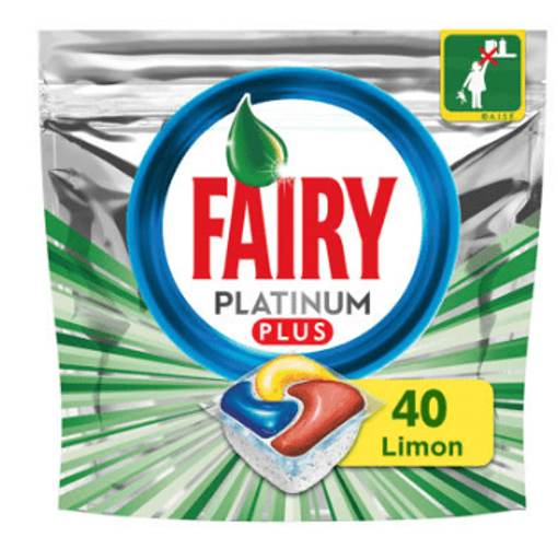 Fairy Platinum Plus Limon Kokulu Bulaşık Makinesi Tableti 40'lı nin resmi