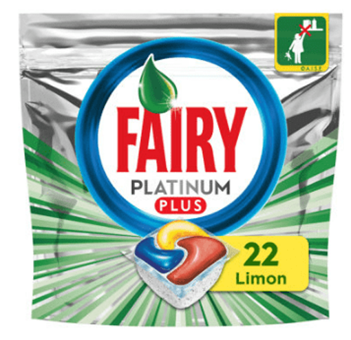 Fairy Platinum Plus Limon Kokulu Bulaşık Makinesi Tableti 22'li nin resmi
