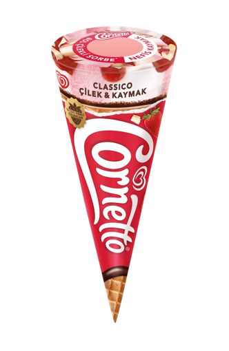 Algida Cornetto Classico Çilek&Kaymak Dondurma 125 Ml nin resmi