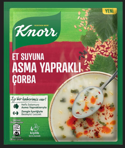 Knorr Et Suyuna Asma Yapraklı Çorba 75 Gr nin resmi