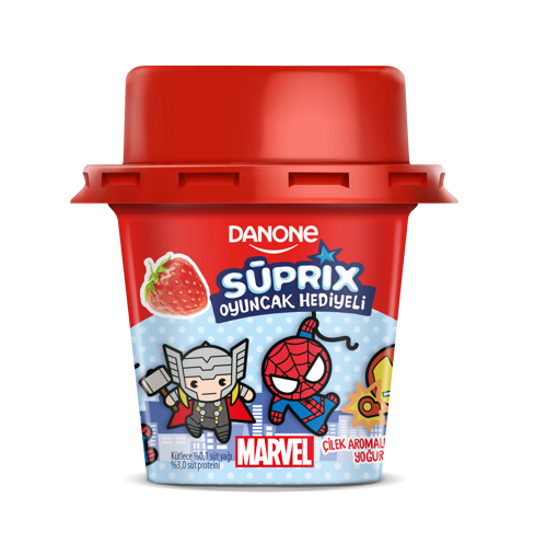 Danone Suprix Marvel Çilekli Yoğurt 90 Gr nin resmi