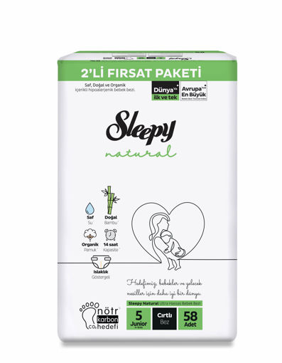 Sleepy Natural Fırsat Paketi Bebek Bezi 5 Junior Numara 58 Adet nin resmi