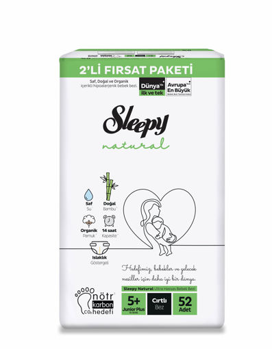 Sleepy Natural Fırsat Paketi Bebek Bezi 5+ Junior Plus Numara 52 Adet nin resmi