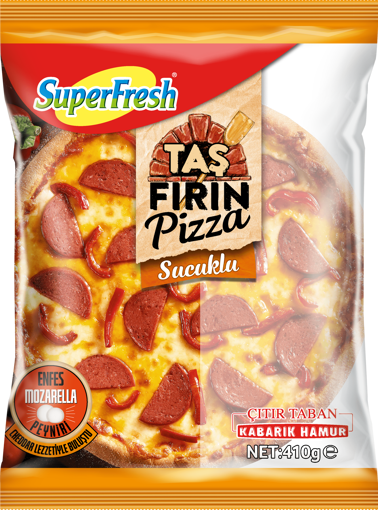 SuperFresh Taş Fırın Pizza Sucuklu 410 Gr nin resmi