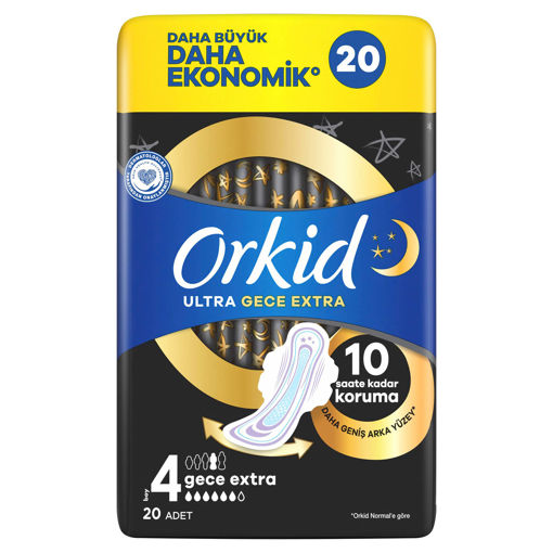 Orkid Ultra Ekstra Dörtlü Paket Gece Ekstra 20 Adet nin resmi