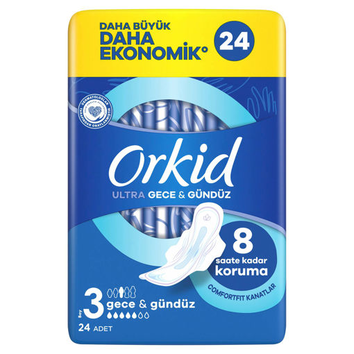 Orkid Ultra Ekstra Dörtlü Paket Gece 24 Adet nin resmi