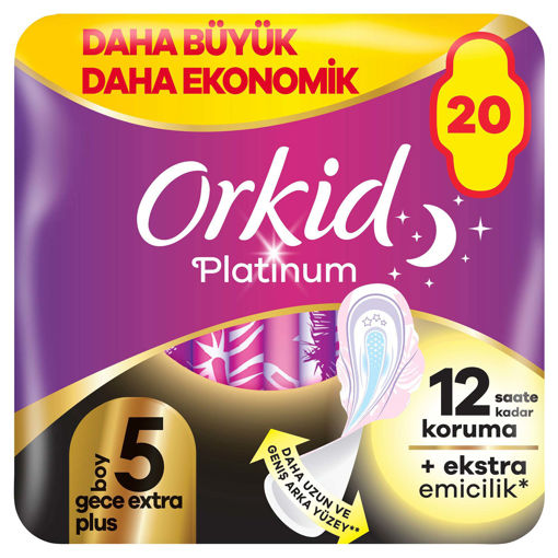 Orkid Platinum Dörtlü Paket Gece Ekstra Plus 20 Adet nin resmi