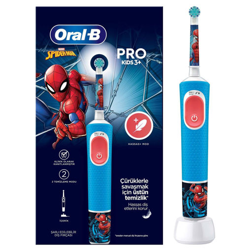 Oral-B Çocuk Şarjlı/Elektrikli Diş Fırçası Spiderman nin resmi