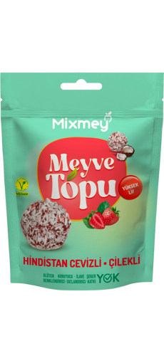 Mixmey Hindistan Cevizli Çilekli Meyve Topu 90 Gr nin resmi