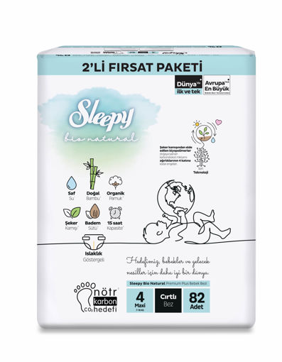 Sleepy Bio Natural 2'li Fırsat Paketi 4 Beden Maxi Bebek Bezi 82 Adet nin resmi