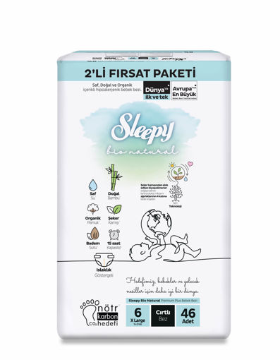 Sleepy Bio Natural 2'li Fırsat Paketi 6 XL Beden Bebek Bezi 46 Adet nin resmi