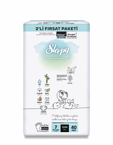 Sleepy Bio Natural 2'li Fırsat Paketi 7 XXL Beden Bebek Bezi 40 Adet nin resmi