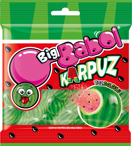 Big Babol Karpuz Aromalı Sakız Poşet 80 Gr nin resmi