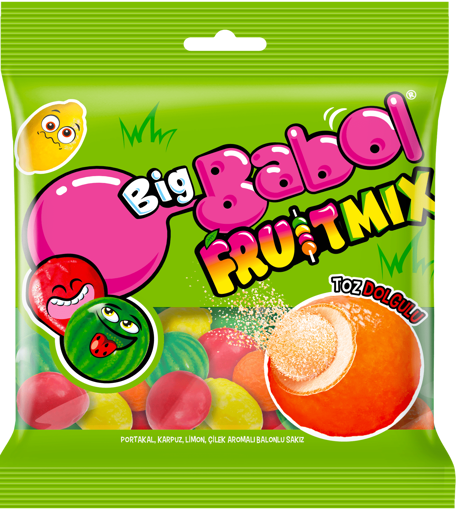 Big Babol Fruit Mix Sakız Poşet 80 Gr nin resmi