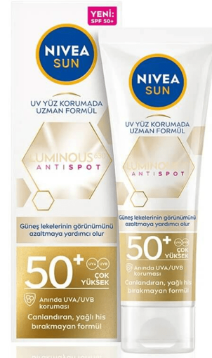 Nivea Sun Luminous630 Leke Karşıtı Güneş Koruyucu Yüz Kremi 50 Spf 40 Ml nin resmi