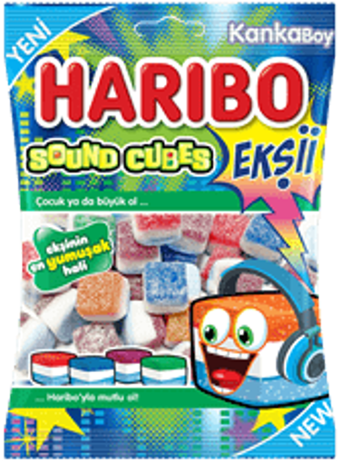 Haribo Ekşi Sound Cubes 70 Gr nin resmi