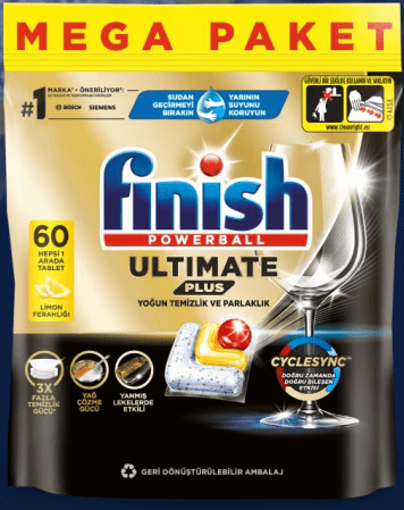 Finish Ultimate Plus Limonlu Bulaşık Tableti 60'lı nin resmi