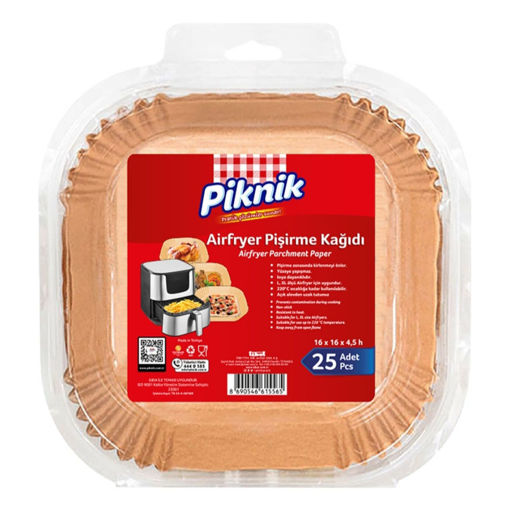 Piknik Airfryer Kare Pişirme Kağıdı 25'li nin resmi