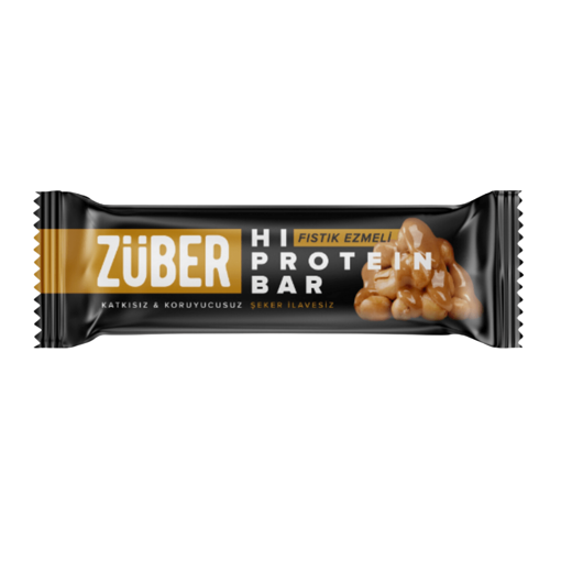 ZÜBER Fıstık Ezmeli Hi-Protein Bar 45g nin resmi