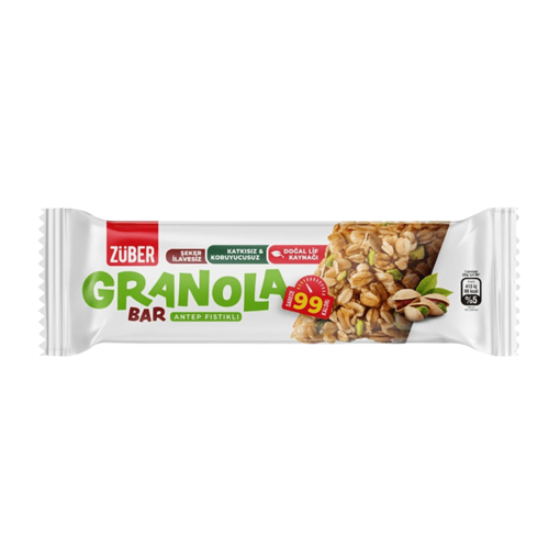 ZÜBER Granola Bar Antep Fıstıklı 25g nin resmi