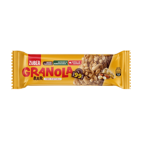 ZÜBER Granola Bar Yer Fıstıklı 25g nin resmi