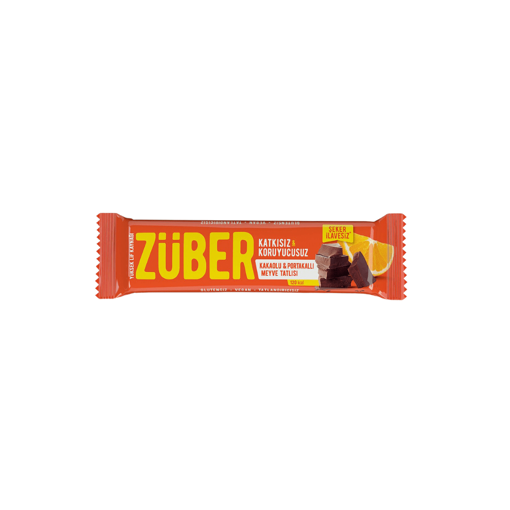 ZÜBER Kakaolu ve Portakallı Meyve Bar 40g nin resmi