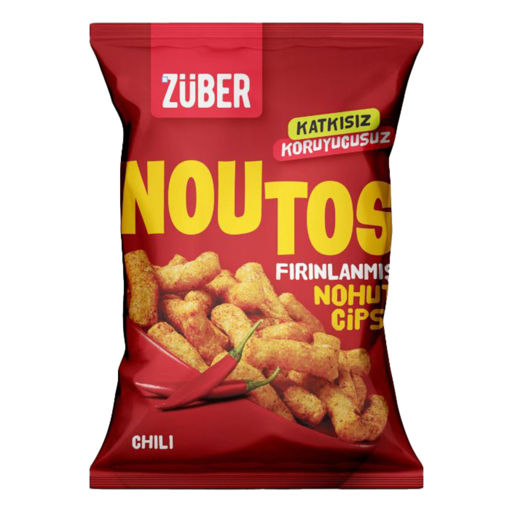 ZÜBER Noutos Fırınlanmış Nohut Cipsi Chili 55g nin resmi