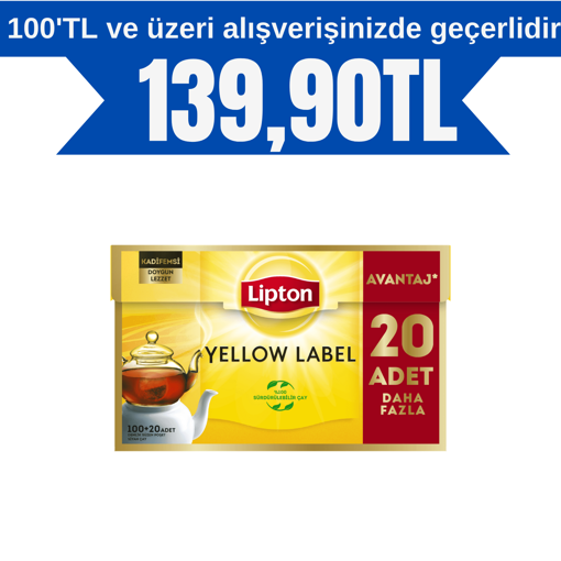 Lipton Yellow Label Demlik Poşet 120'Li nin resmi