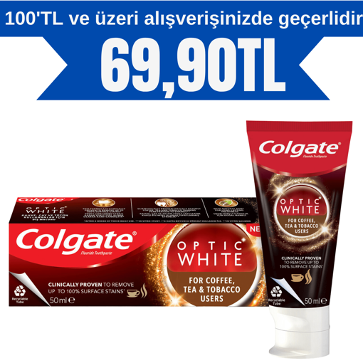 Colgate Optik White Kahve, Çay, Tütün Tüketime Özel Diş Macunu 50 Ml nin resmi