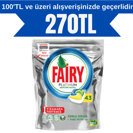 Fairy Platinum Limon Kokulu Bulaşık Makinesi Kapsülü 43'lü nin resmi