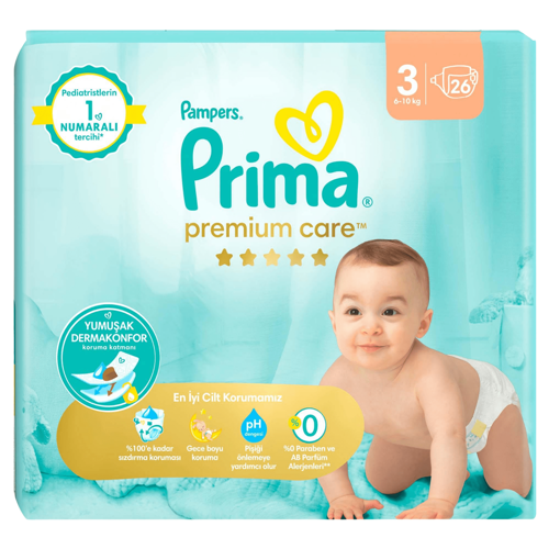 Prima Premium Care 3 Beden Bebek Bezi 26'lı nin resmi