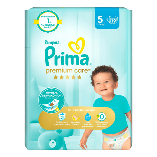 Prima Premium Care 5 Beden Bebek Bezi 19'lu nin resmi