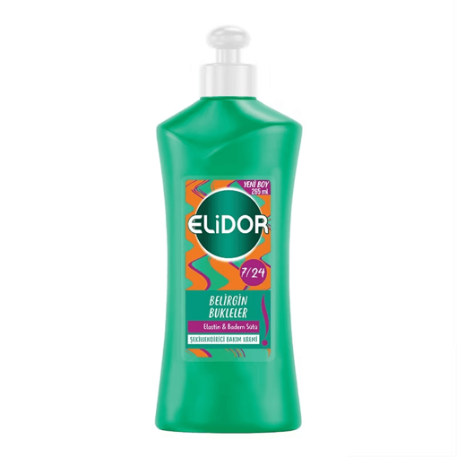 Elidor 7/24 Şekillendirici Saç Bakım Kremi Belirgin Bukleler Elastin & Badem Sütü 265 ml nin resmi