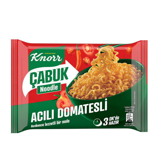 Knorr Acılı Domatesli Çabuk Noodle 66 Gr nin resmi