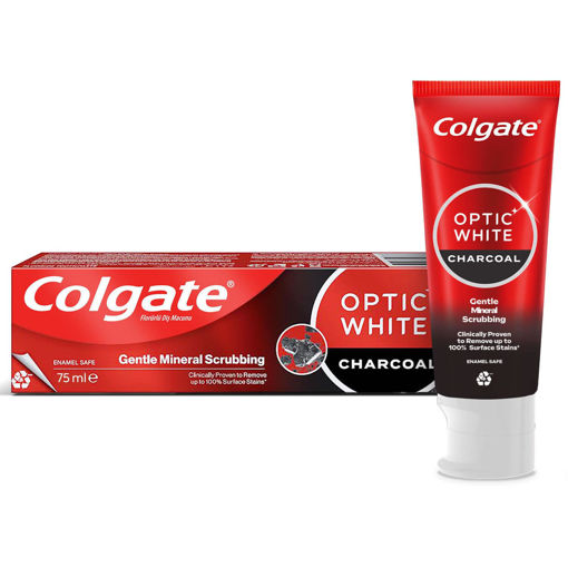 Colgate Optic White Aktif Kömür 75 Ml nin resmi