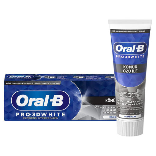 Oral-B Pro 3D White Kömür Özlü Diş Macunu 75 Ml nin resmi