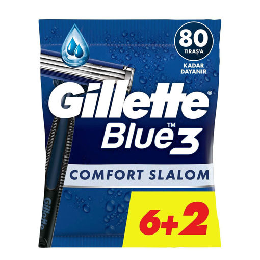 Gillette Blue3 Comfort Slalom Tıraş Bıçağı 6+2 nin resmi