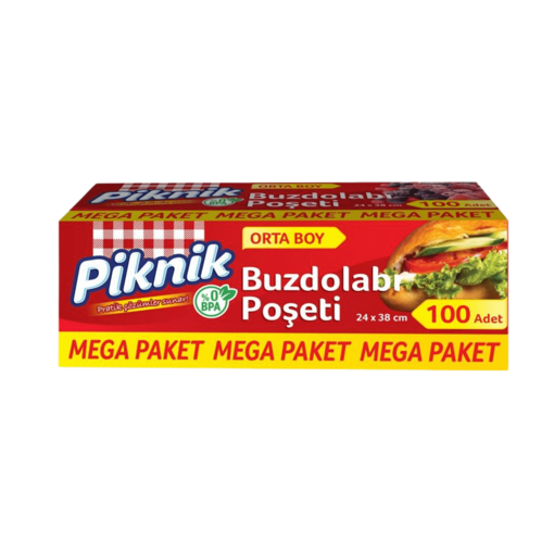 Piknik Mega Orta Boy Buzdolabı Poşeti 100'lü nin resmi