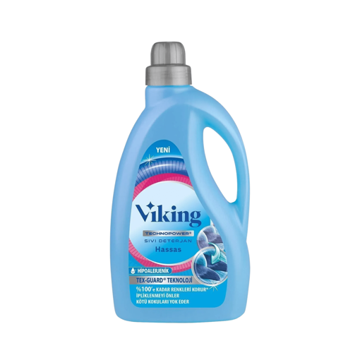Viking Hassas Ciltler ve Tüm Renkliler İçin Çamaşır Deterejanı Aloe Vera Özlü 2700 Ml nin resmi
