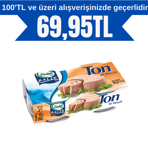 Pınar Ton Balığı 2*80 Gr nin resmi