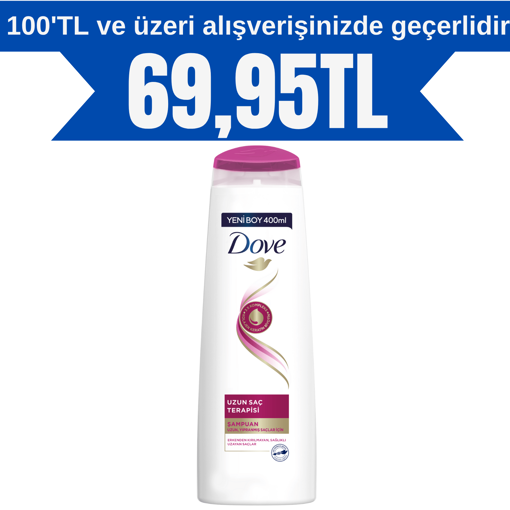 Dove Uzun Saç Terapisi Bakım Şampuanı 400 Ml nin resmi