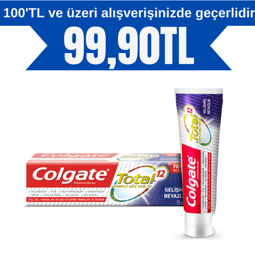Colgate Total Gelişmiş Beyazlık Diş Macunu 75 Ml nin resmi